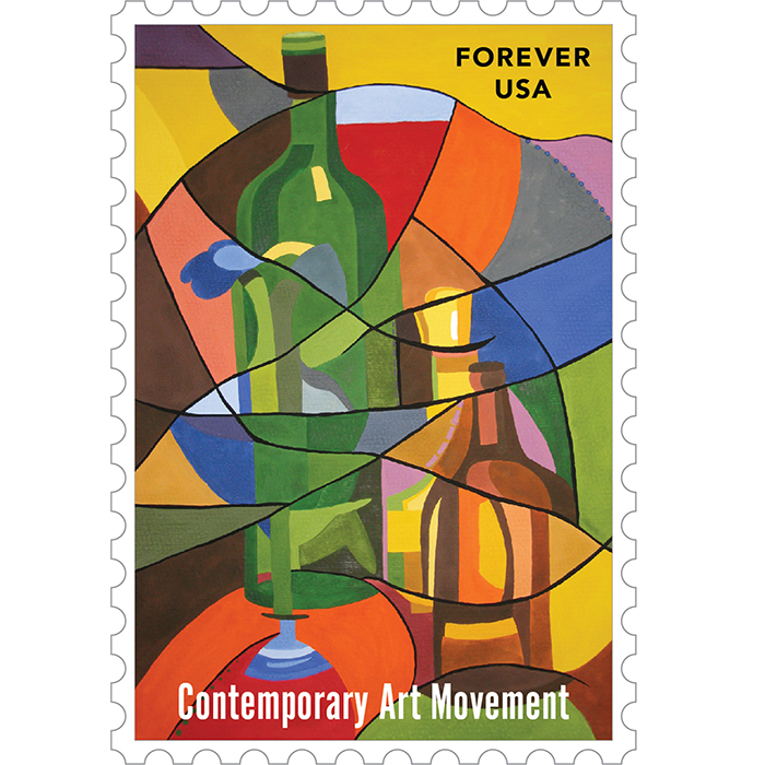 Postage stamp contemporary art